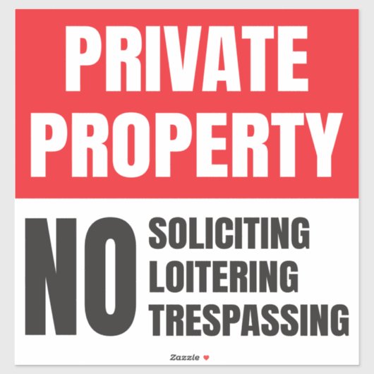 Keine Anforderung an Privateigentum Aufkleber (Blatt)