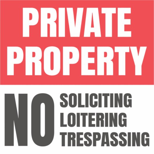 Keine Anforderung an Privateigentum Aufkleber (Vorderseite)