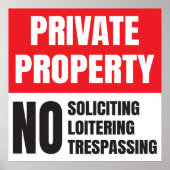 Keine Anforderung an Privateigentum Poster (Vorne)