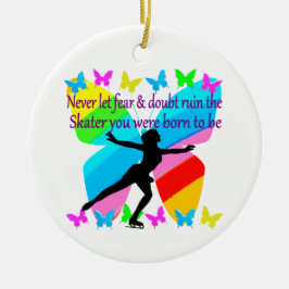 KEINE ANGST EINFACH GLAUBEN FIGURE SKATER KERAMIK ORNAMENT