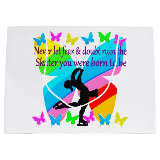 KEINE ANGST EINFACH GLAUBEN SKATEN-BUTTERFLY-DESIG GROßE GESCHENKTÜTE (Vorderseite)