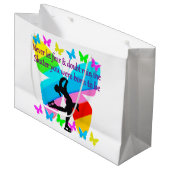 KEINE ANGST EINFACH GLAUBEN SKATEN-BUTTERFLY-DESIG GROßE GESCHENKTÜTE (Vorderseite Schrägansicht)