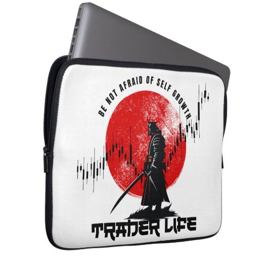 Keine Angst | Handelsmotivation | Samurai Laptopschutzhülle (Vorne Rechts)
