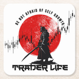 Keine Angst | Handelsmotivation | Samurai Rechteckiger Pappuntersetzer