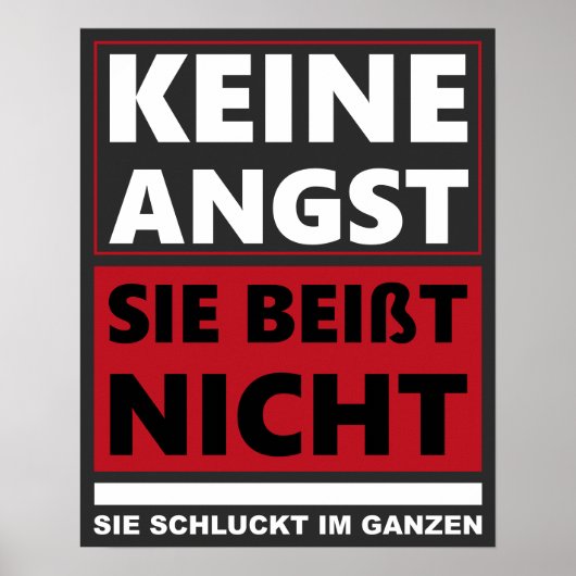 Keine Angst, sie glaubt nicht. Hund/Hunde Poster (Vorne)