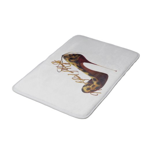 "Keine Angst vor Höhen" Tres Chic High Heel Badematte (Schrägansicht)