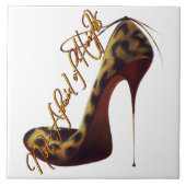 "Keine Angst vor Höhen" Tres Chic High Heel Design Fliese (Vorderseite)