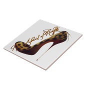 "Keine Angst vor Höhen" Tres Chic High Heel Design Fliese (Seite)