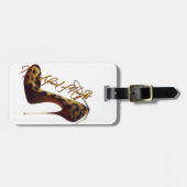 "Keine Angst vor Höhen" Tres Chic High Heel Design Gepäckanhänger (Vorderseite horizontal)