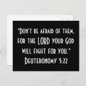 Keine Angst vor ihnen Deuteronomie 3:22 Zitat Postkarte (Vorne/Hinten)
