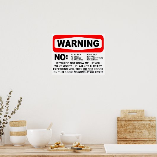 Keine Anwälte, die ein Zeichen warnen Poster (Küche)