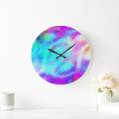 Keine Anzahl Abstrakter Regenbogenfarben-Entwurf Große Wanduhr (Zuhause)