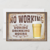 "Keine Arbeit" Männer zweiseitig zum Geburtstag Einladung (Vorderseite)