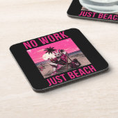 Keine Arbeit, nur Strand Getränkeuntersetzer (Linke Seite)