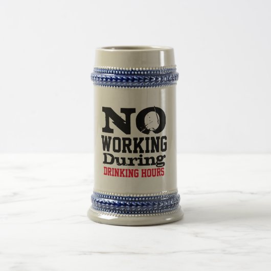 Keine-Arbeit-Trinkstunde Stein, Lustiges Geschenk Bierglas (Mittel)