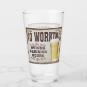 Keine Arbeit während der Essenszeiten Glas (Rückseite)