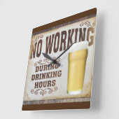 Keine Arbeit während der Essenszeiten Pub Bar lust Quadratische Wanduhr (Winkel)
