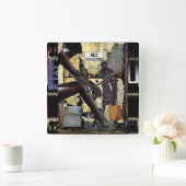 Keine Aufforderung! Quadratische Wanduhr (Zuhause)