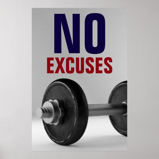 Keine Ausreden Bodybuilding Fitness Inspiration Poster (Vorne)