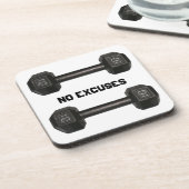 "Keine Ausreden" Dumbells-Untersetzer Getränkeuntersetzer (Linke Seite)