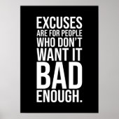 Keine Ausreden - Gym, Hustle, Erfolg, Motivierend  Poster (Vorne)