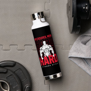 Keine Ausreden, Hart Trainieren Fitness Gym Motivi Trinkflasche