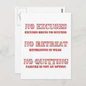 Keine Ausreden. Postkarte (Vorne/Hinten)