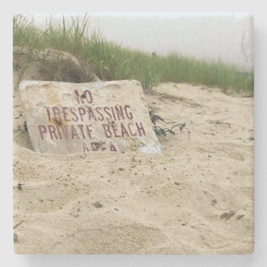 Keine Beatmung: Private Beach Vibes Steinuntersetzer (Vorderseite)