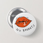 Keine Bedauernswerte Rote Lippen Anti-Valentin Button (Vorne & Hinten)