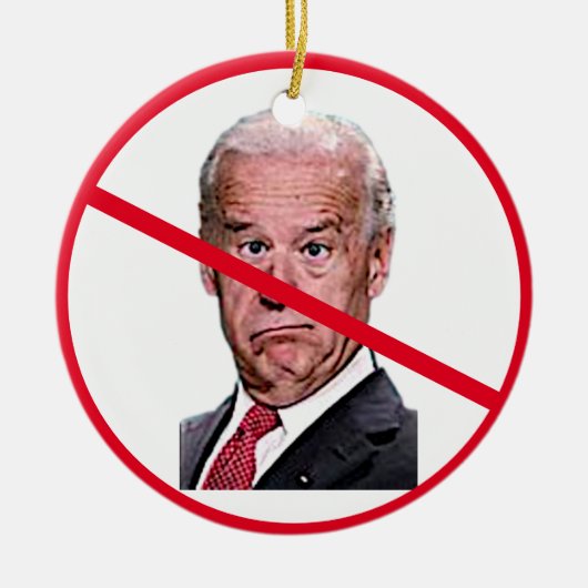 KEINE BIDEN KERAMIK ORNAMENT (Vorne)