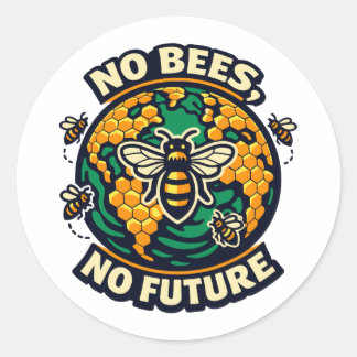 Keine Bienen Keine Zukunft Bienen Schutz Runder Aufkleber