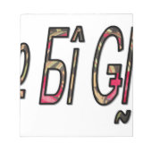 Keine Bigiji-Textkunst Notizblock (Vorderseite)