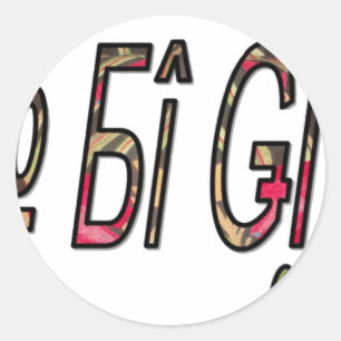 Keine Bigiji-Textkunst Runder Aufkleber