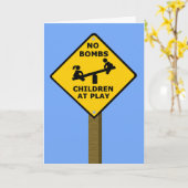 Keine Bomben Kinder an der Spielstraße Karte (Gelbe Blume)