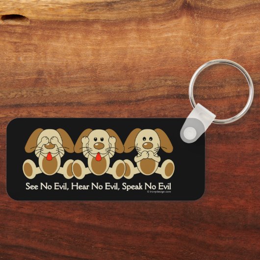 Keine bösen Welpen sehen Schlüsselanhänger (Vorderseite)