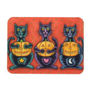 KEINE BOSHEIT SEHEN SCHWARZE KATZEN HALLOWEEN MAGN MAGNET