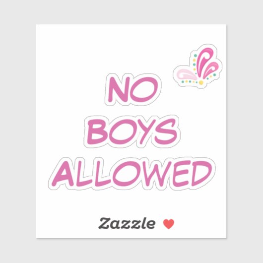 Keine Boys erlaubt benutzerdefinierte Text rosa Fl Aufkleber (Blatt)