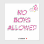Keine Boys erlaubt benutzerdefinierten Text Aufkleber (Blatt)
