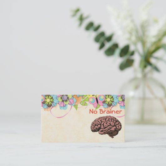 Keine Brainer Business Card Visitenkarte (Stehend Vorderseite)