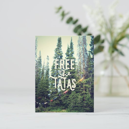 Keine Bras im Wald erlaubt Postkarte (Stehend Vorderseite)