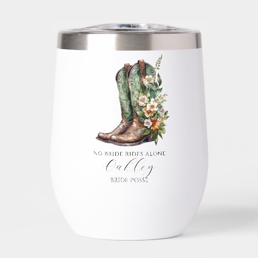 Keine Braut fährt allein florales Cowgirl Boots Cu (Vorderseite)