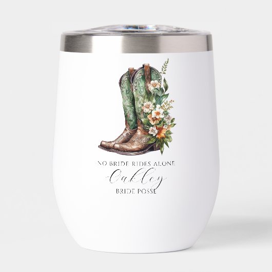 Keine Braut fährt allein florales Cowgirl Boots Cu (Vorderseite)