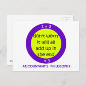 Keine Buchhaltung Postkarte (Vorne/Hinten)