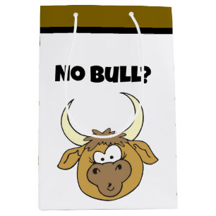 Keine Bull Funny Brown Cartoon Cow Head Art Mittlere Geschenktüte