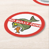 Keine Bully Zone Runder Pappuntersetzer (Angewinkelt)