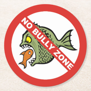 Keine Bully Zone Runder Pappuntersetzer