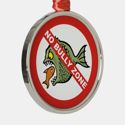 Keine Bully Zone Silbernes Ornament (Rechts)