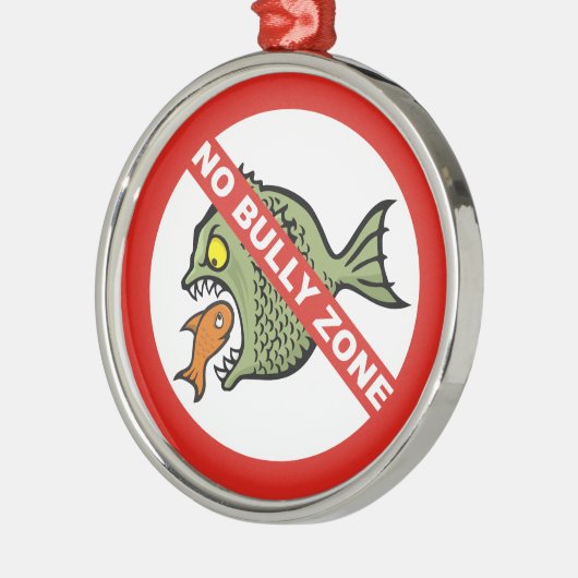 Keine Bully Zone Silbernes Ornament (Links)