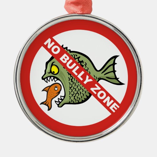 Keine Bully Zone Silbernes Ornament (Vorne)