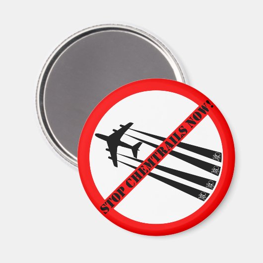 Keine Chemtrails Magnet (Vorderseite/Rückseite)